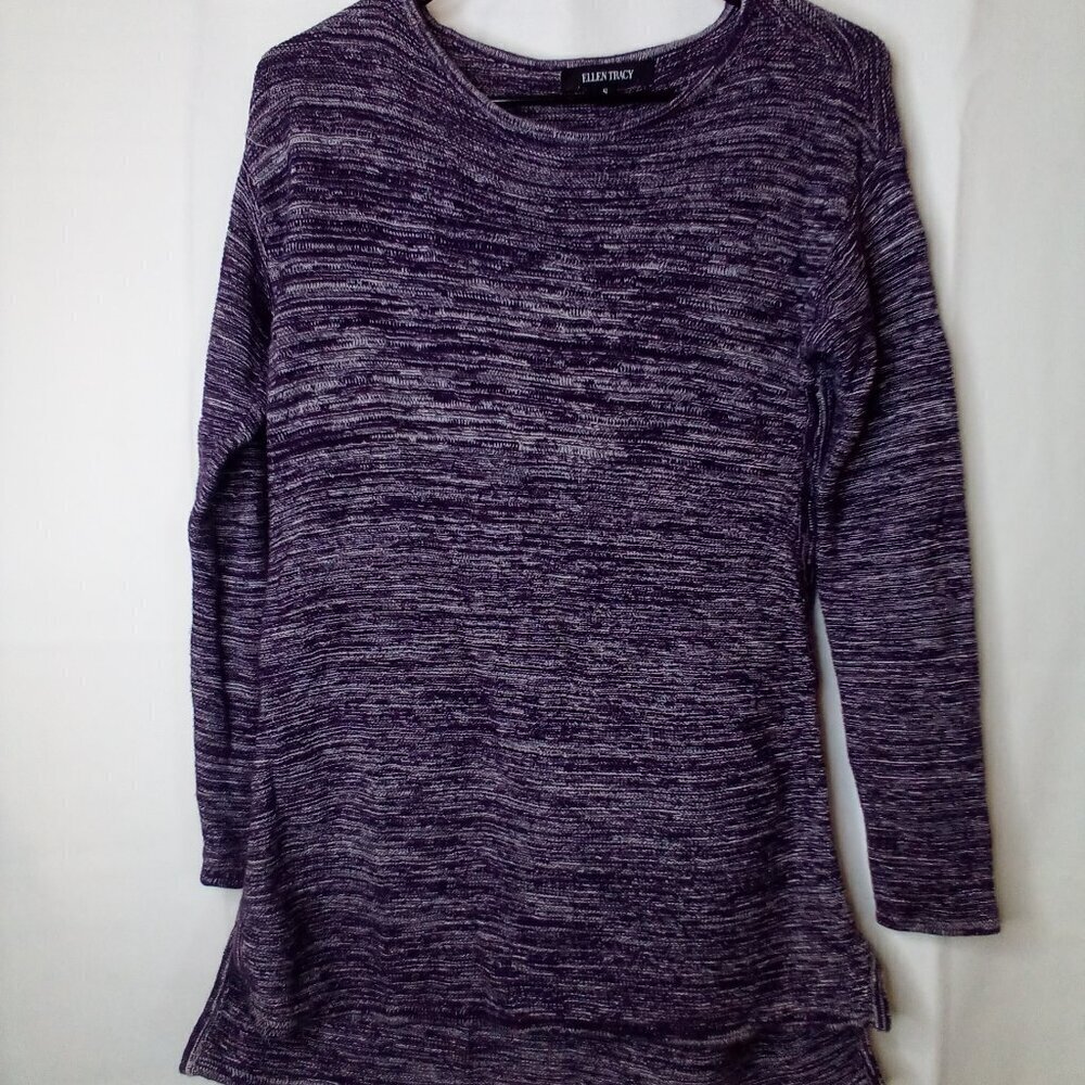 Ellen Tracy Sweater Pullover Women S Long Sleeve Purple
